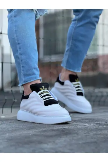  943 Beyaz Siyah Erkek Casual Ayakkabı