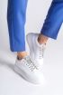  948  Bağcıklı Ortopedik Taban Taşlı Kadın Sneaker Ayakkabı BT Beyaz