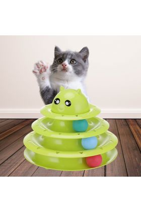  192 Tower Of Tracks Eğlenceli Üç Katlı Kedi Oyuncağı Seti Kedi Oyunu (4172)