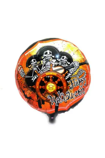  192 Kuru Kafalı Korsanlar Halloween Şekilli Folyo Balon 45 Cm (4172)