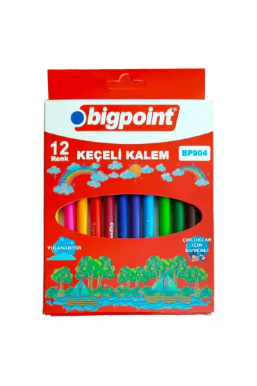 Bigpoint Keçeli Kalem 12'li Set (Karton Kutulu)