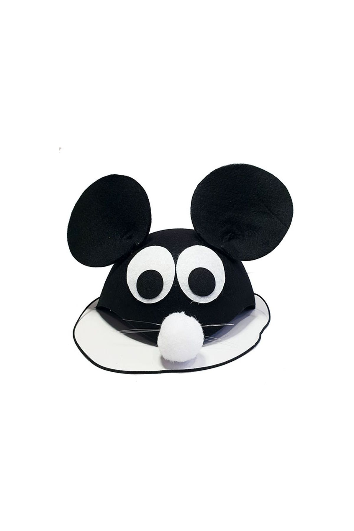 Siyah Renk Kulaklı Fare Şapkası Hayvan Şapkası