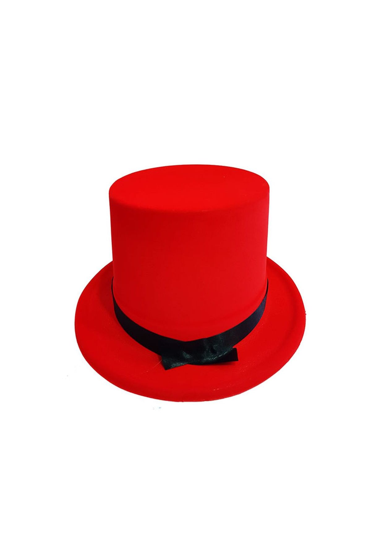 Plastik Üzeri Nubuk Kaplama Kırmızı Sihirbaz Şapkası