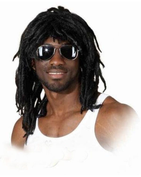 Siyah Renk Joe Dreadlocks Astarlı Kabarık Rasta Peruk  1 Adet