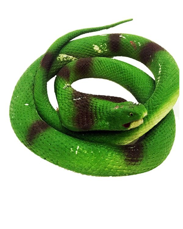 Açık Yeşil Renk Yassı Kafa Yumuşak Gerçekçi Kobra Yılan 95 cm
