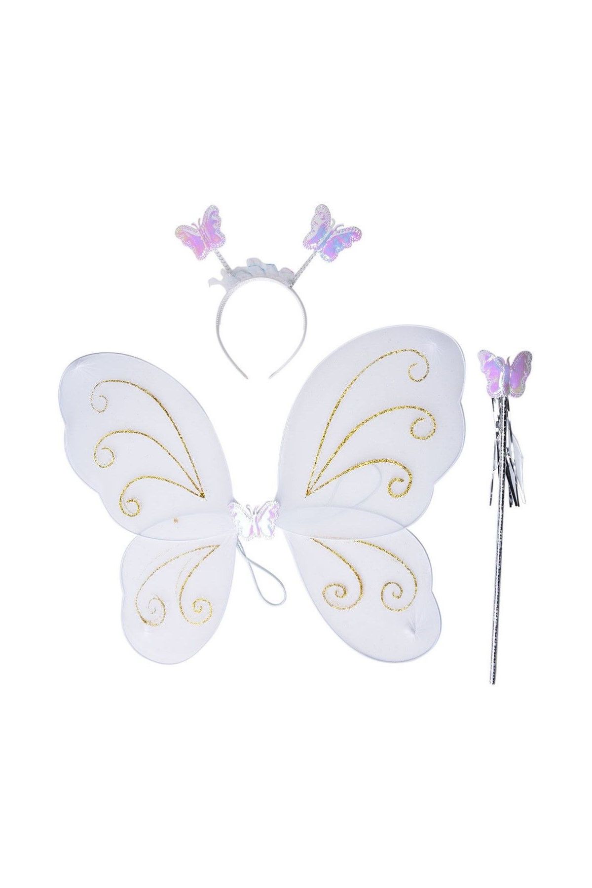 Kelebek Kanadı Tacı Asası Beyaz Renk
