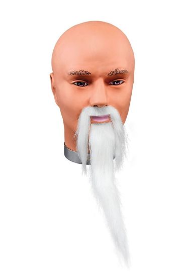 Kırçıllı Uzun Keçi Çin Sakalı ve Bıyığı Beyaz Renk