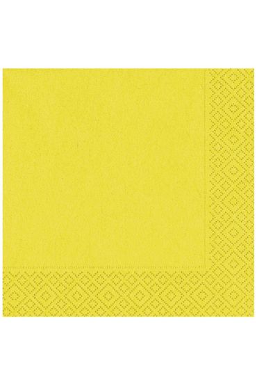 Sarı Renk Çift Katlı Kağıt Peçete 20 Adet