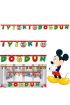 Mickey Mouse Temalı Rengarenk İyiki Doğdun Yazılı Flama Bayrak Süsleme 2 Metre