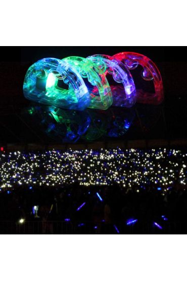 Led Işıklı Pilli Rengarenk Yanıp Sönen Lüks Eğlence Tefi Mavi Renk