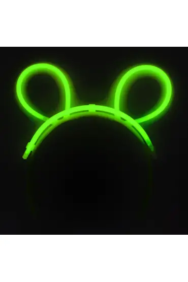 Karanlıkta Parlayan Fosforlu Glow Stick Taç Tavşan Kulağı Tacı Yeşil Renk