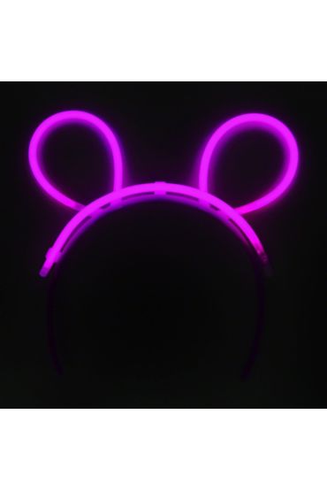 Karanlıkta Parlayan Fosforlu Glow Stick Taç Tavşan Kulağı Tacı Pembe Renk