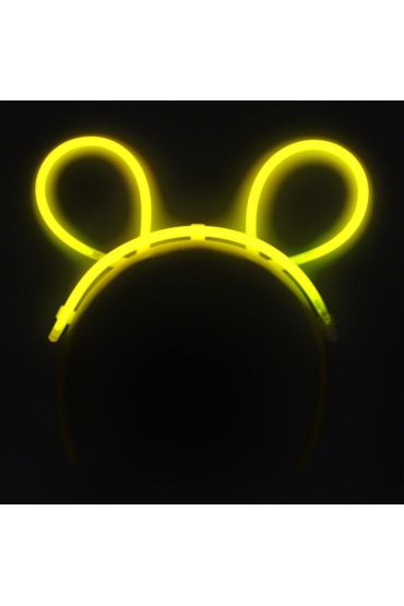 Karanlıkta Parlayan Fosforlu Glow Stick Taç Tavşan Kulağı Tacı Sarı Renk