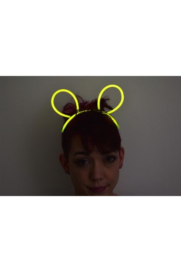 Karanlıkta Parlayan Fosforlu Glow Stick Taç Tavşan Kulağı Tacı Sarı Renk