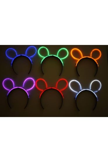 Karanlıkta Parlayan Fosforlu Glow Stick Taç Tavşan Kulağı Tacı Mavi Renk