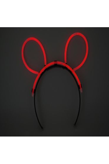 Karanlıkta Parlayan Fosforlu Glow Stick Taç Tavşan Kulağı Tacı Kırmızı Renk