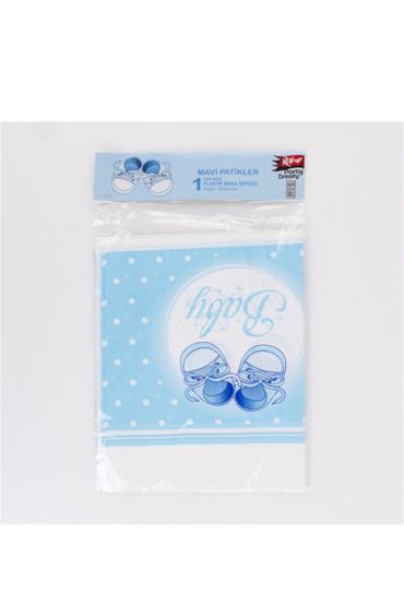 Mavi Patik Yeni Doğum Masa Örtüsü Erkek 120x180 cm