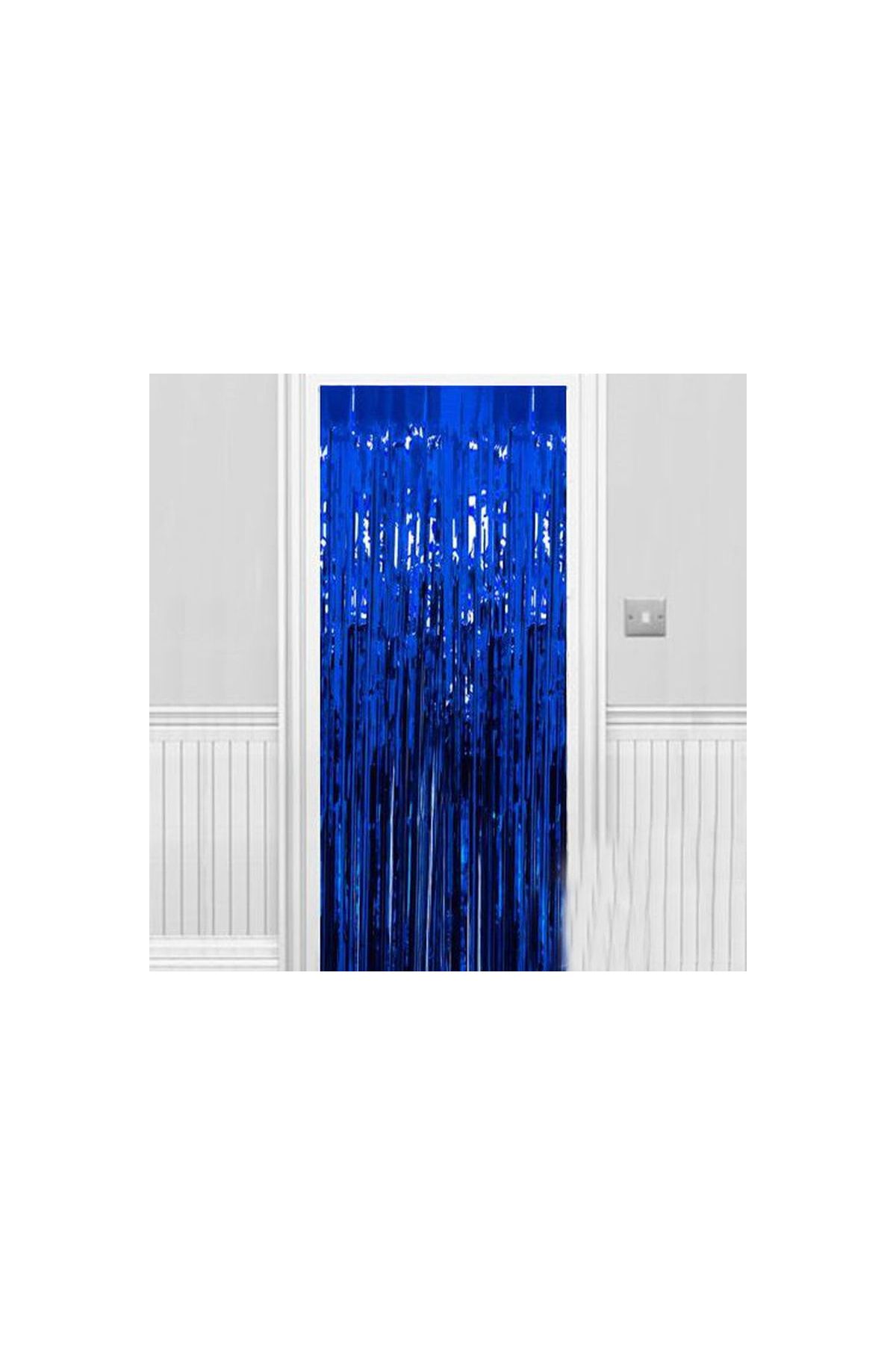 Işıltılı Duvar ve Kapı Perdesi Saks Mavisi 90x200 cm