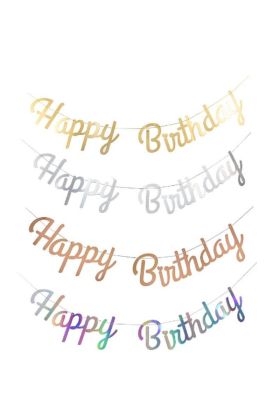 Happy Birthday Flama Süs Bayrak 1 Adet Fuşya Renk