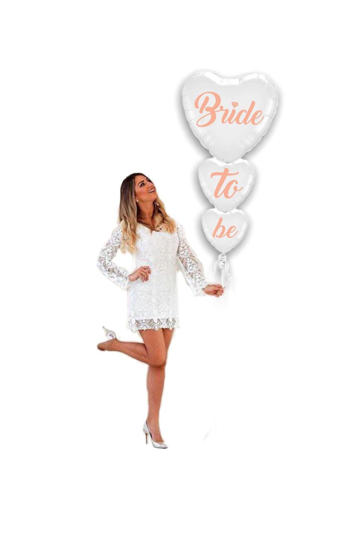 Bride To Be Buket Seti Folyo Balon 3lü Rose Gold Renk 100 cm