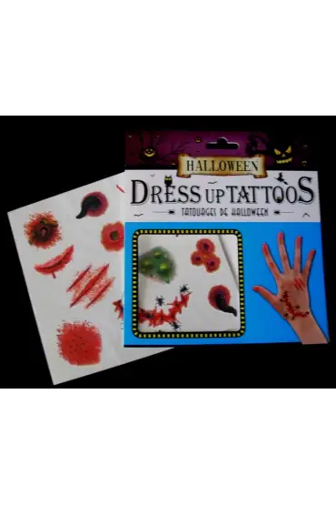 Cadılar Bayramı Halloween Dövme Tattoos 12li Karışık Model