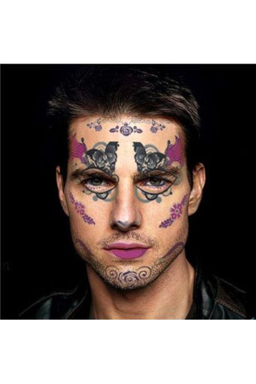 Geçici Yüz Dövmesi Mor Kanatlı Model