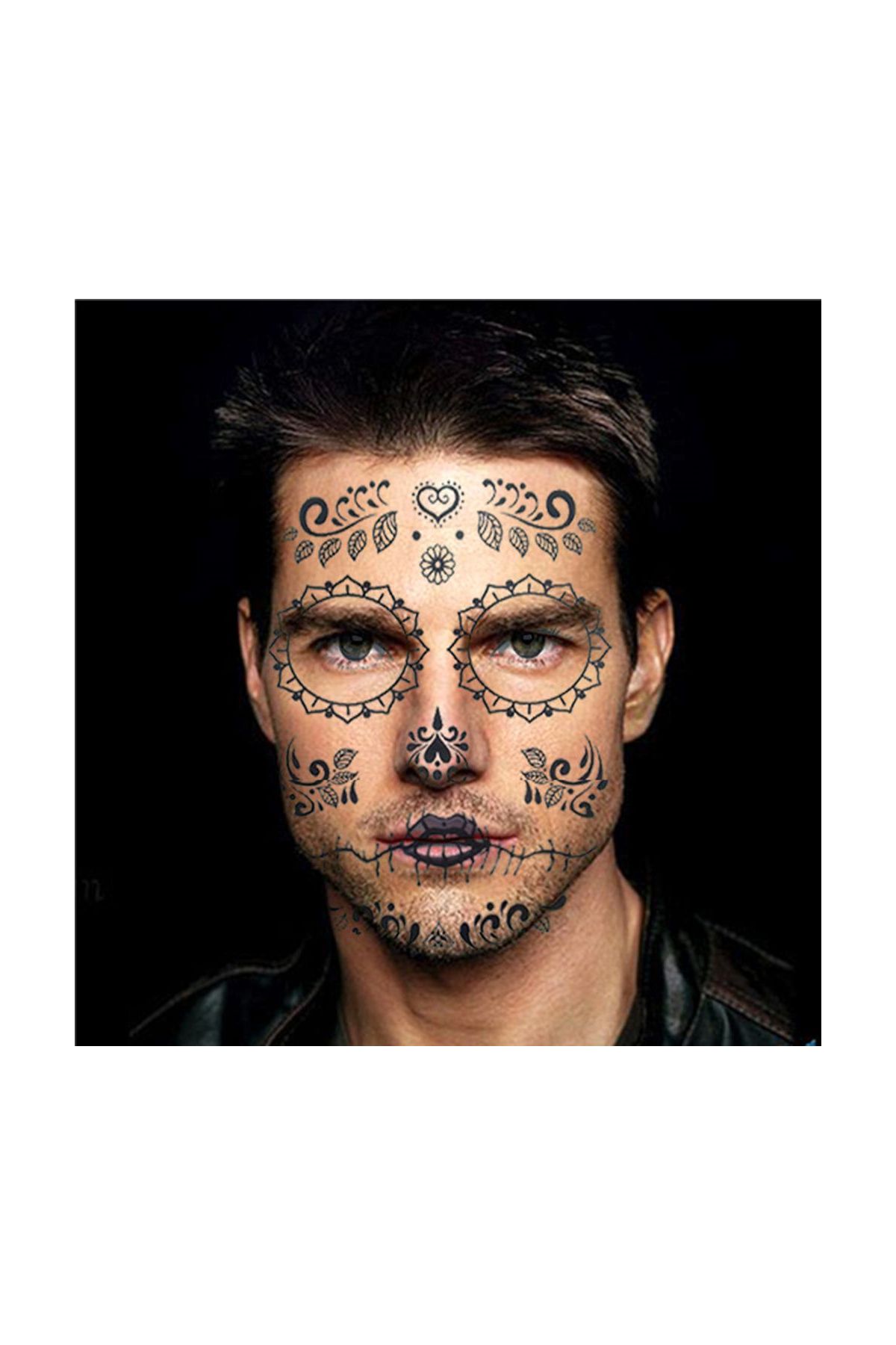 Geçici Yüz Dövmesi Yapraklı Model
