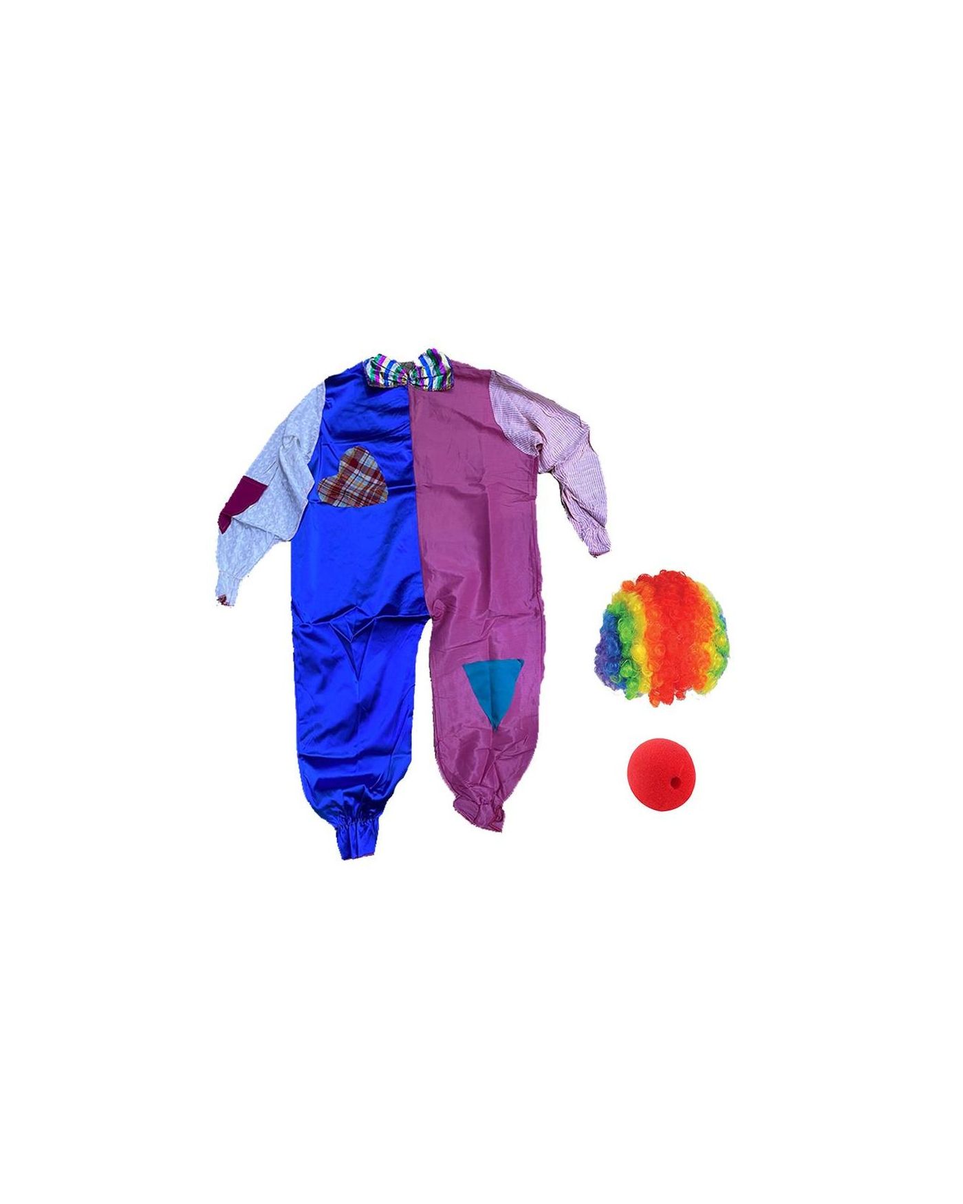 Çocuk Palyaço Kostümü Peruğu ve Burnu 12-13 Yaş Model 5