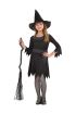 Siyah Elbiseli Siyah Şapkalı Çocuk Cadı Kostümü