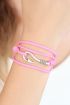Pembe Renk Gümüş Metal Kancalı Bayan Çoklu Bileklik - TJ-BB2371-KS