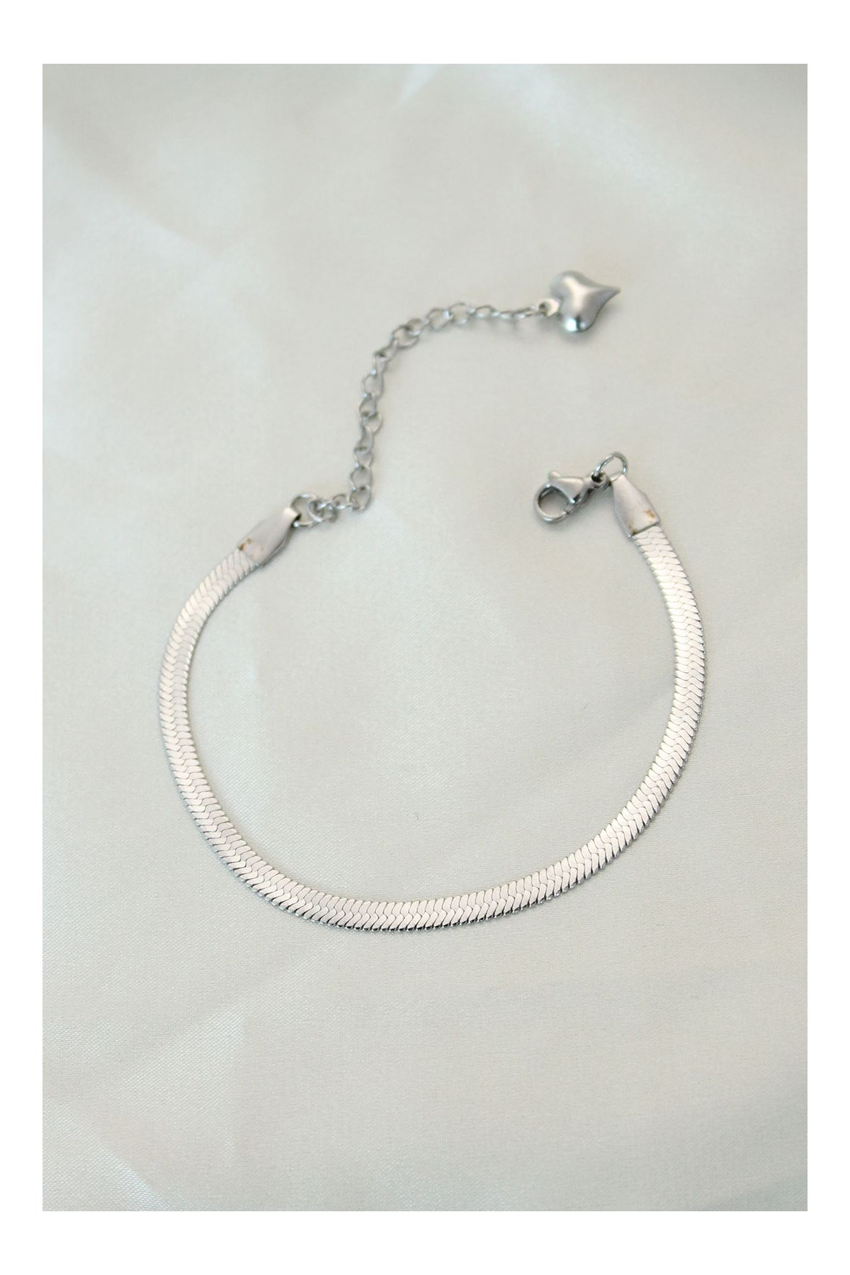 316L Çelik Gümüş Renk İtalyan Zincirli Bileklik - TJ-BB4102