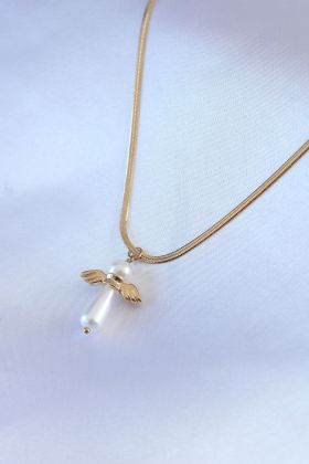 316L Çelik Gold Renk İtalyan Zincir Model Piyon Figür Kadın Kolye - TJ-BKO7427