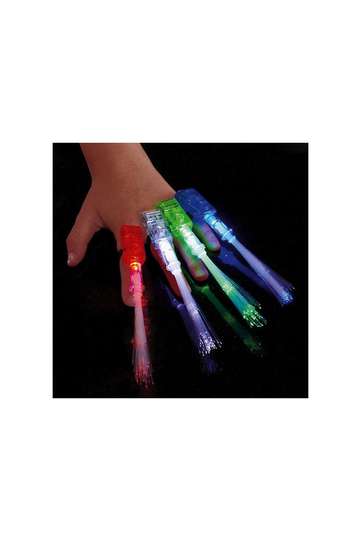 Led Işıklı Renkli Püsküllü Parmak Işığı 4 Renk 4 Adet