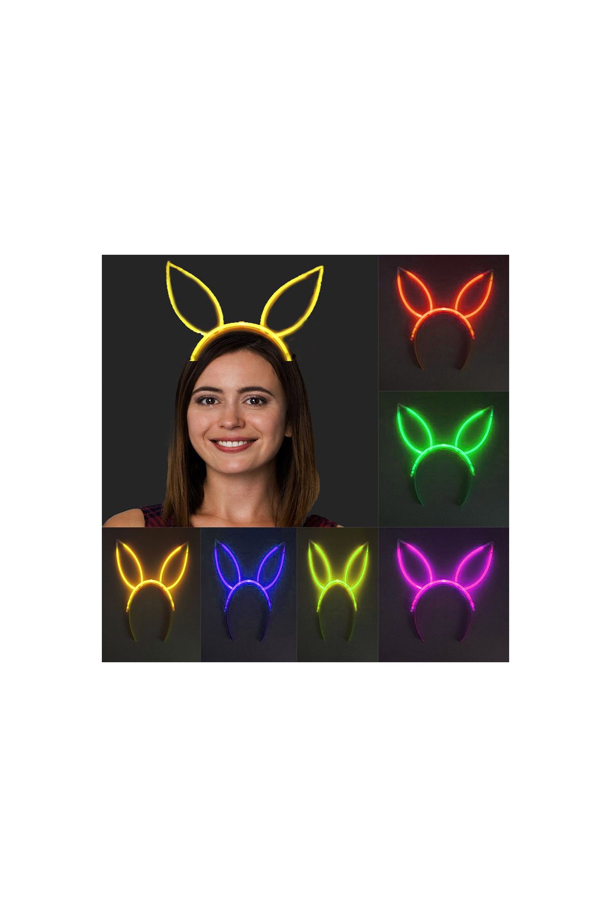 Karanlıkta Yanan Fosforlu Glow Stick Taç 6 Renk 6 Adet