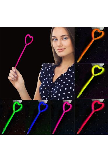 Karanlıkta Yanan Glow Stick Partisi Kalp Şekilli Asa Sopa 6 Renk 6 Adet