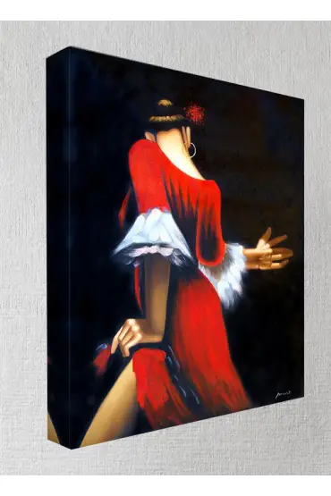 Kanvas Tablo  - Dans Tabloları - Kırmızı Elbiseli Kadın DN30