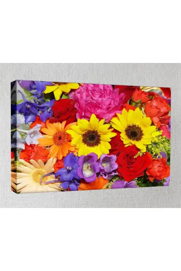 Kanvas Tablo - Çiçek Resimleri - Renkli Çiçekler C208
