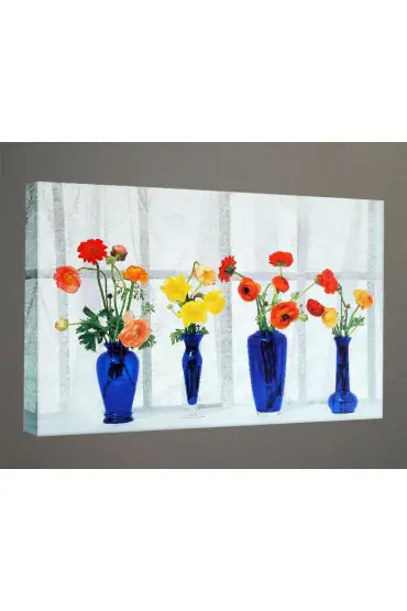 Kanvas Tablo - Çiçek Resimleri - Vazoda Çiçekler C292