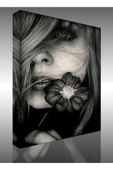 Kanvas Tablo - Dekoratif Resimler Kadın ve Çiçek  - DKR10