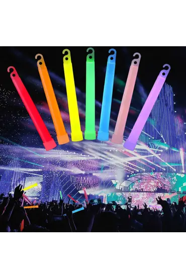 Karanlıkta Yanan Asılabilir ip Aparatlı Glow Stick Kolye Glow Stick Lamba 6 Adet 6 Renk 15 cm ( )
