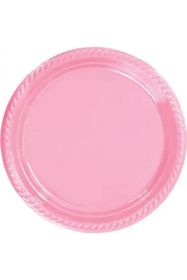 Pembe Plastik Tabak 22 cm 25li