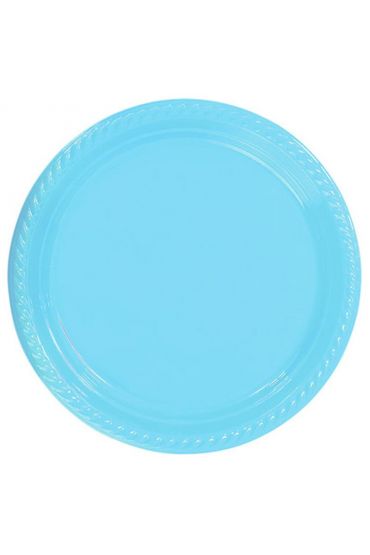 Açık Mavi Plastik Tabak 22 cm 25li