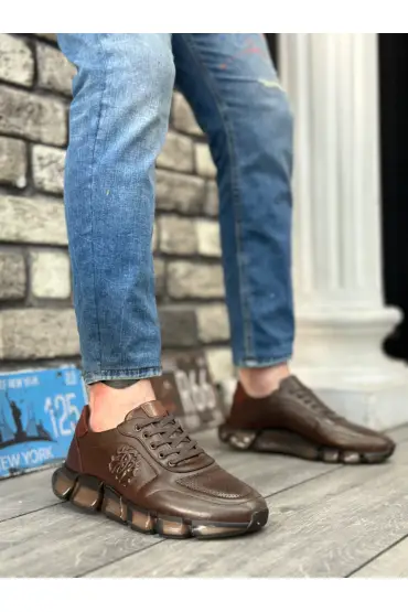  946 İçi Dışı Hakiki Deri Rahat Taban Kahve Sneakers Casual Erkek Ayakkabı