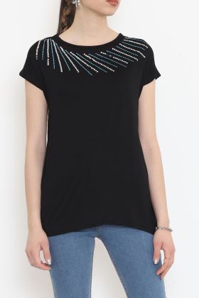  275 Pul Detaylı Bluz Siyah