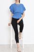  275 Bel Lastikli Bluz İndigo
