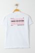  275 13-16 Yaş Baskılı Çocuk Tişört Beyaz