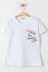  275 8-12 Yaş Baskılı Çocuk Tişört Beyaz