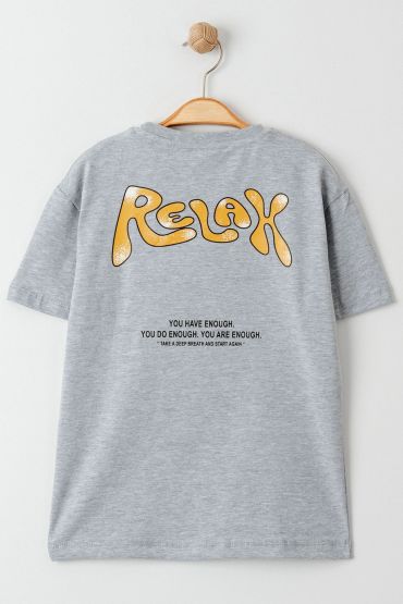  275 3-7 Yaş Işıklı Çocuk Tişört Gri