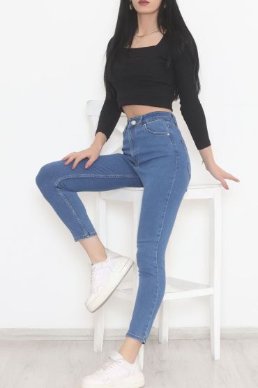  275 Dar Paça Kot Pantolon Mavi2