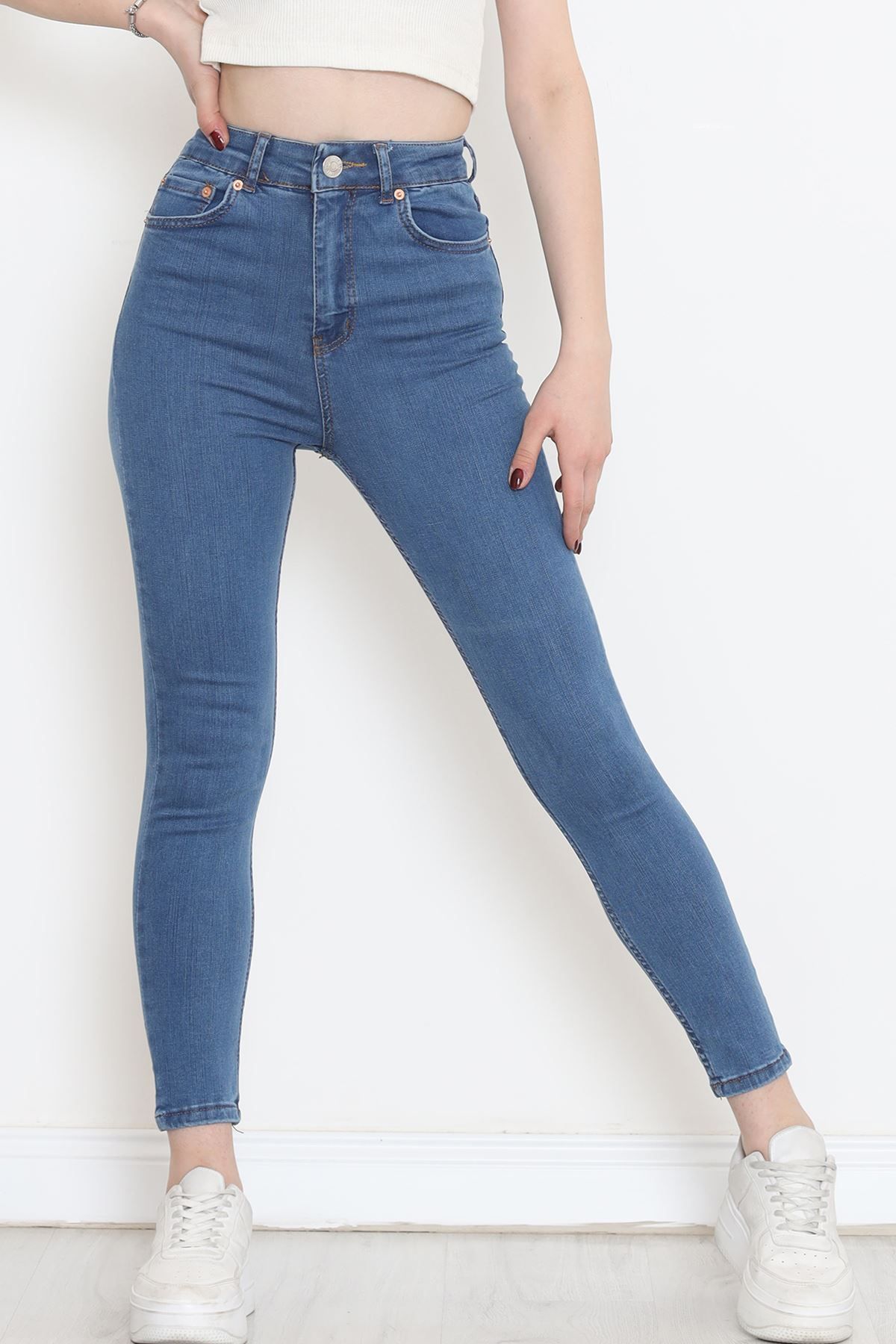 275 Dar Paça Kot Pantolon Mavi1